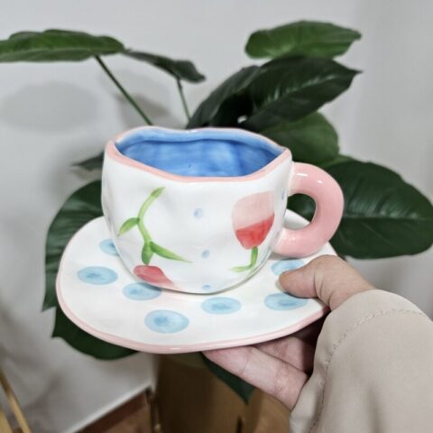 Hand Painted Flower Mug