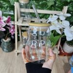 Transparent Glass Mug with Straw
