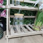 Transparent Glass Mug with Straw