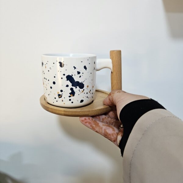 Ceramic Mug with Wooden Handgrip