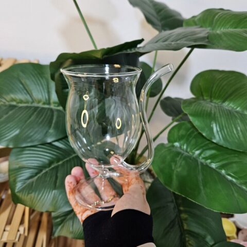 Glass Mug with Integrated Straw