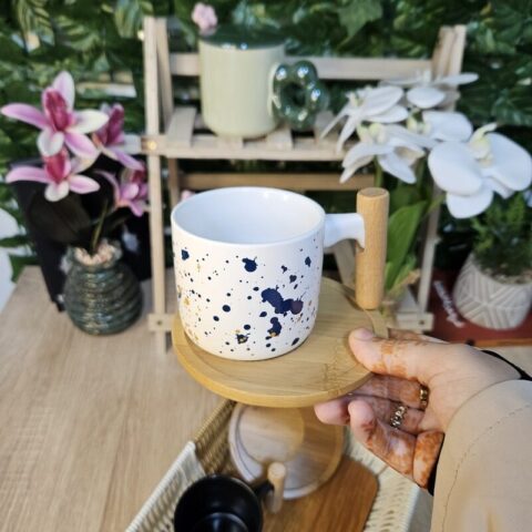 Ceramic Mug with Wooden Handgrip