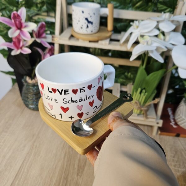 Cute Ceramic Mug with Small Spoon