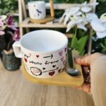 Cute Ceramic Mug with Small Spoon