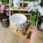 Cute Ceramic Mug with Small Spoon