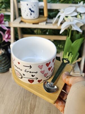 Cute Ceramic Mug with Small Spoon