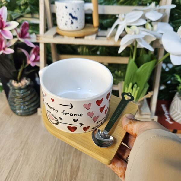 Cute Ceramic Mug with Small Spoon
