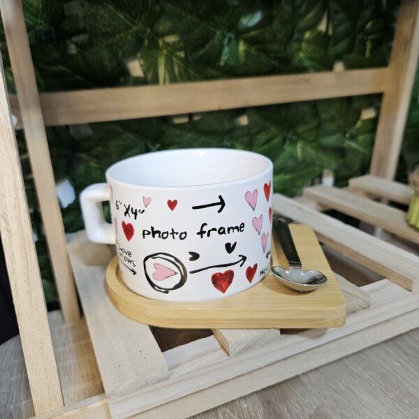 Cute Ceramic Mug with Small Spoon