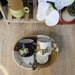 Elegant Ceramic Mug with Gold Handle