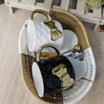 Elegant Ceramic Mug with Gold Handle