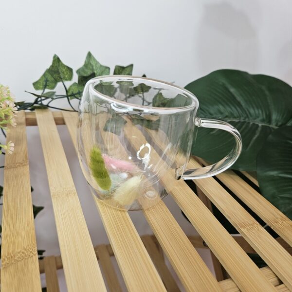 Glass Mug With Feathers Inside