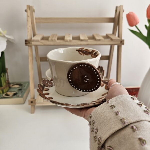 Vintage Button Ceramic Mug