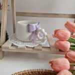 Cute Bow Handle Ceramic Mug