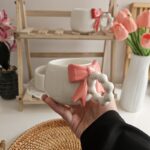 Cute Bow Handle Ceramic Mug