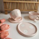 Pink Flower Handmade Mug