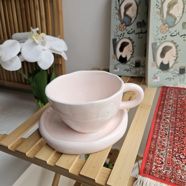 Pink Flower Handmade Mug
