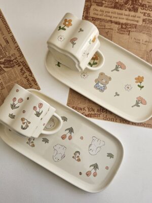 Cute Ceramic Mug And Plate