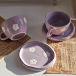 Purple Flower Handmade Mug