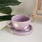 Purple Flower Handmade Mug