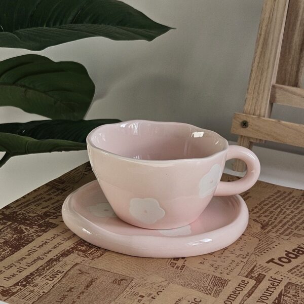Pink Flower Handmade Mug