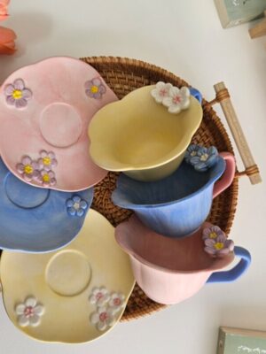 Nordic Flower Ceramic Mug