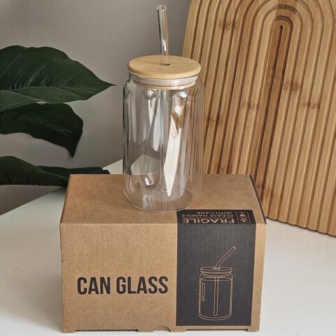 Glass Bottle with Straw