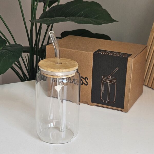 Glass Bottle with Straw