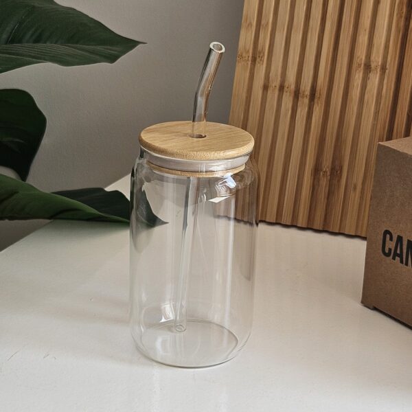 Glass Bottle with Straw