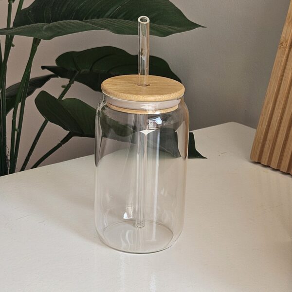 Glass Bottle with Straw